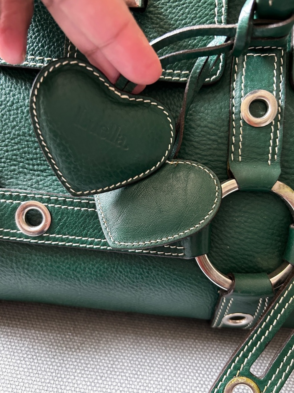 Luella Bartley vintage large green leather tote bag - Picture 4 of 15